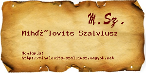 Mihálovits Szalviusz névjegykártya
